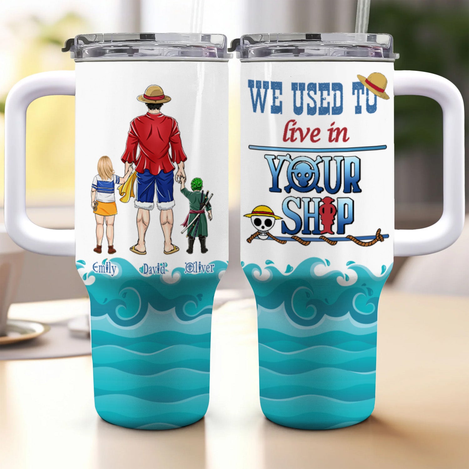 We Used To Live In Your Ship - Gift For Dad - Personalized 40oz Tumbler Cup With Straw