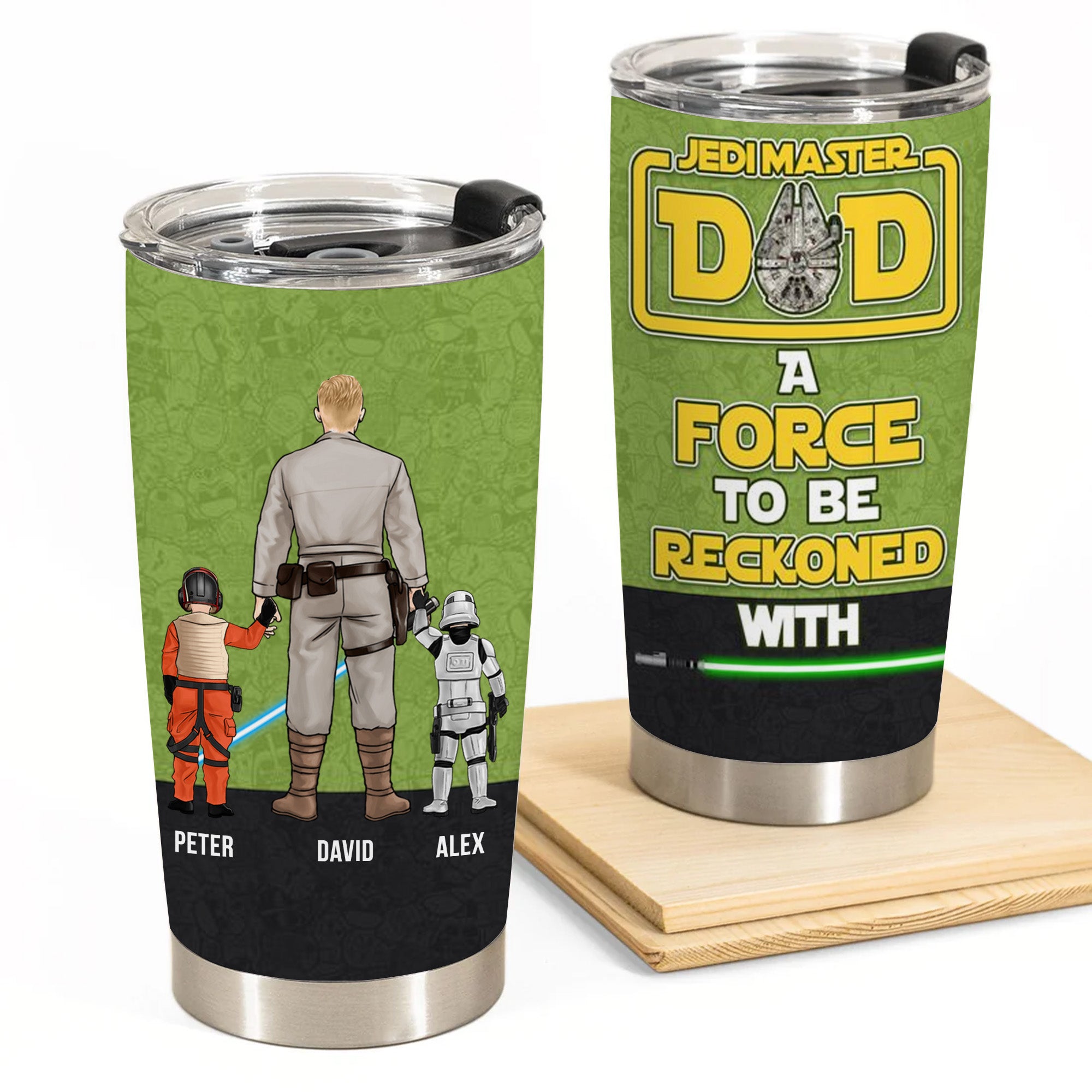 Jedi Master Dad A Force To Be Reckoned - Gift For Dad - Personalized Tumbler - CL08 NA94