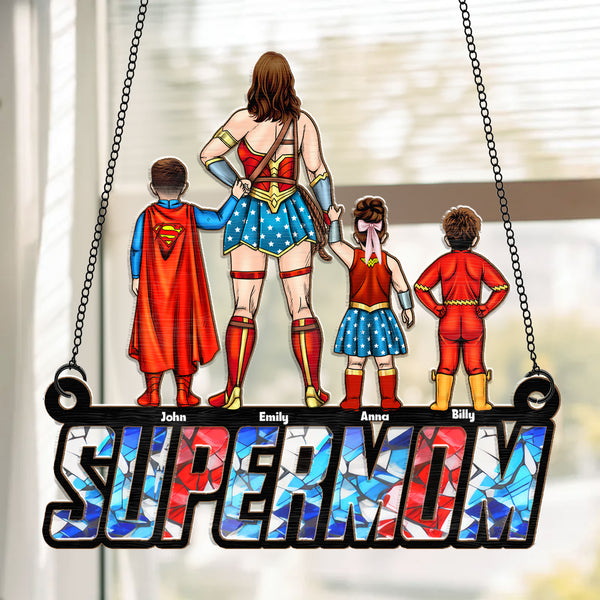 Super Hero Super Mom - Gift For Mother - Window Hanging Window Hanging Suncatcher Ornament - CL02 NH96