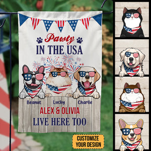 Party In The Usa Happy 4th July - Gift For Pet Lovers - Personalized Flag