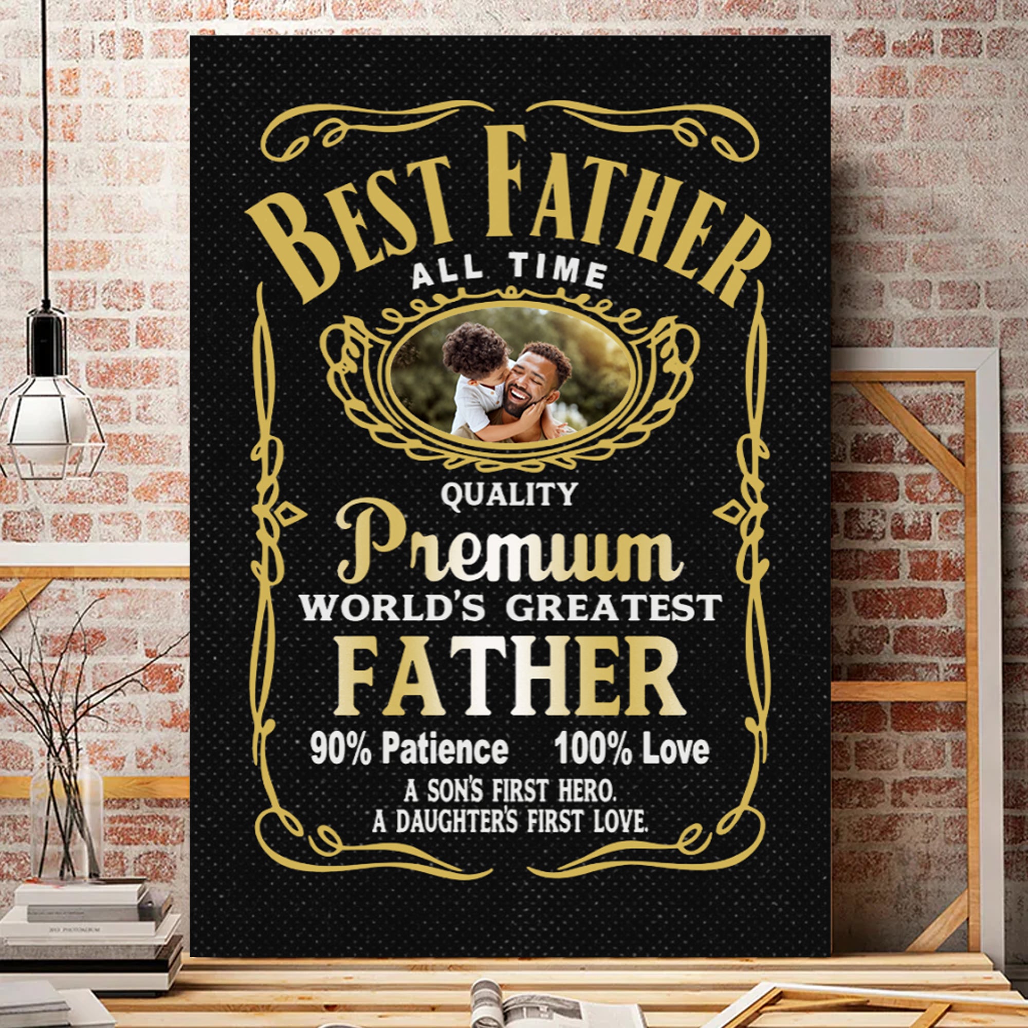 Best Father All Time Premium Quality - Gift For Dad - Personalized Canvas