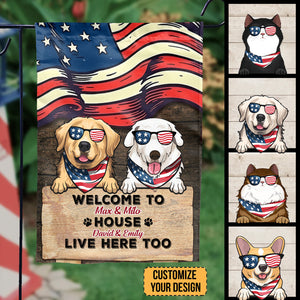 Welcome To The Pets House - Gift For Pet Lovers - Personalized Flag