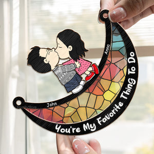 You're My Favorite Thing To Do Peanuts - Personalized  Window Hanging Suncatcher Ornament - Gift For Couple, Husband Wife, Anniversary, Engagement, Wedding, Marriage Gift - CL45 NH96