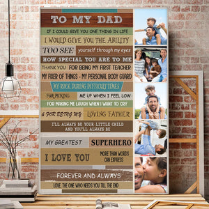 To My Greatest Superhero I Love You, Forever And Always - Gift For Dad - Personalized Canvas