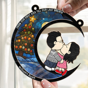 From Our First Kiss Till Our Last Breath - Gift For Couples - Personalized Window Suncatcher Ornament CL45