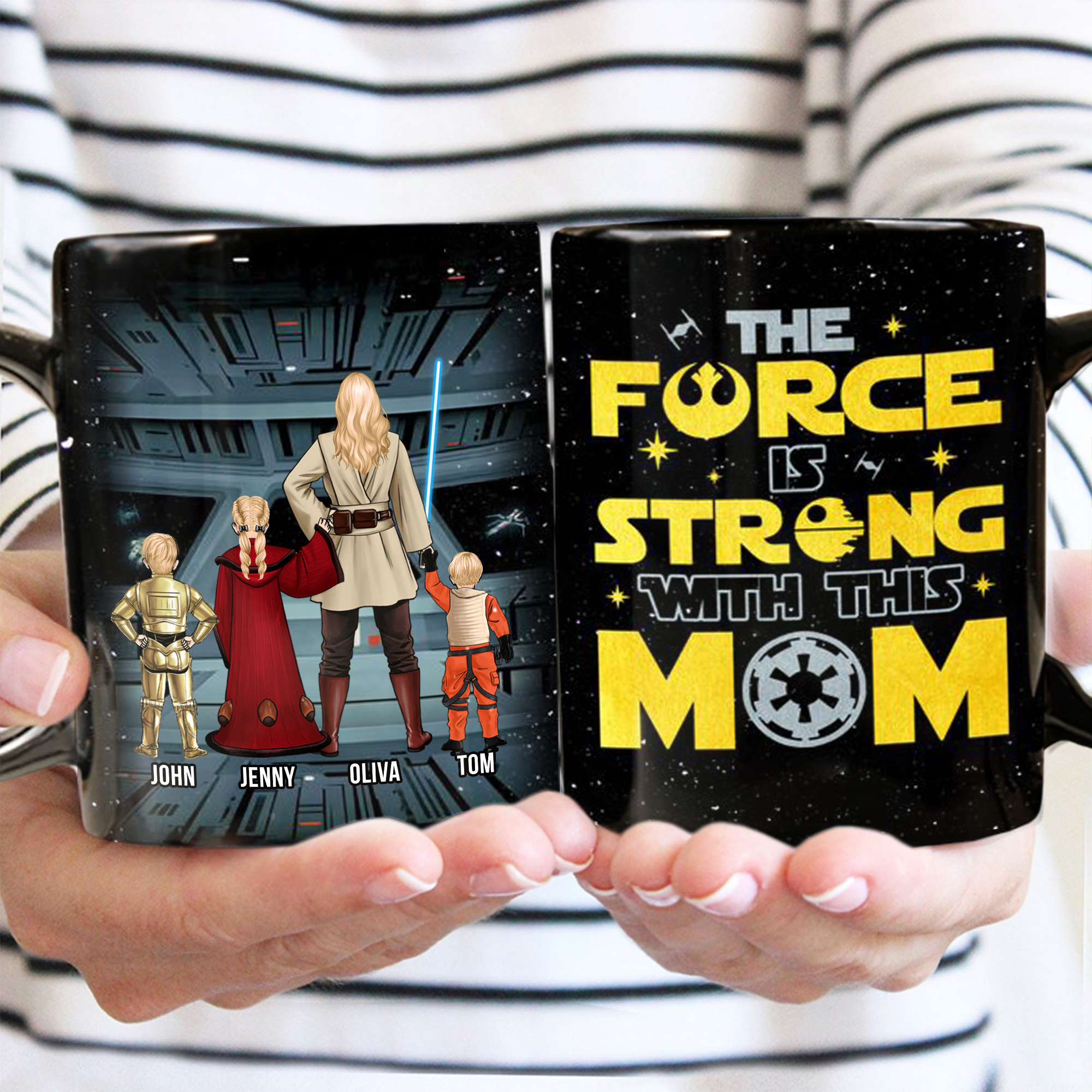 The Froce Is Strong With This Mom - Gift For Mom - Personalized Ceramic Mug - CL08 NA94