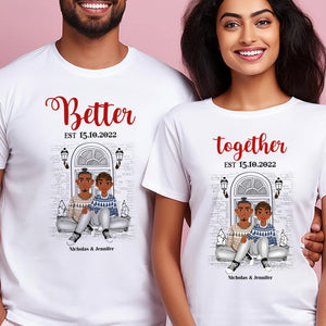 Better Together Black African - Personalized Shirt - Gift For Couple, Husband Wife, Anniversary, Engagement, Wedding, Marriage Gift - GR1 NH96