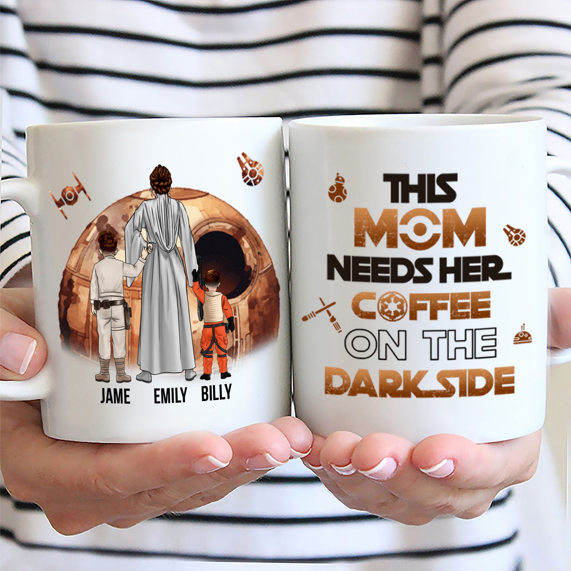 This Mom Needs Her Coffee On The Dark Side - Gift For Mom - Personalized Ceramic Mug - CL08 NA94