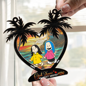 God Knew My Heart Needed You Peanuts - Personalized Window Hanging Suncatcher Ornament - Gift For Couple, Husband Wife, Anniversary, Engagement, Wedding, Marriage Gift - CL48 NH96