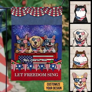 Let Freedom Sing 4th of July- Gift For Pet Lovers - Personalized Flag - CL12 NA94