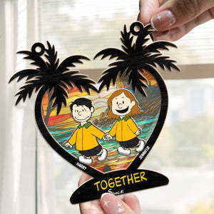 Together Since Peanuts - Personalized  Window Hanging Suncatcher Ornament - Gift For Couple, Husband Wife, Anniversary, Engagement, Wedding, Marriage Gift - CL48 NH96