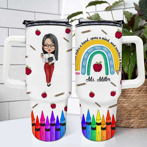 Being A Teacher Custom Photo - Personalized Custom Tumbler With Handle - Teacher's Day Gift For Teacher