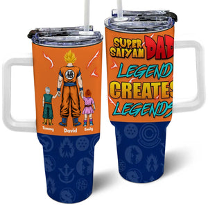 Legend Creates Legends - Gift For Father's Day - Personalized 40oz Tumbler Cup With Straw