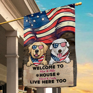 Welcome To The Pets House - Gift For Pet Lovers - Personalized Flag