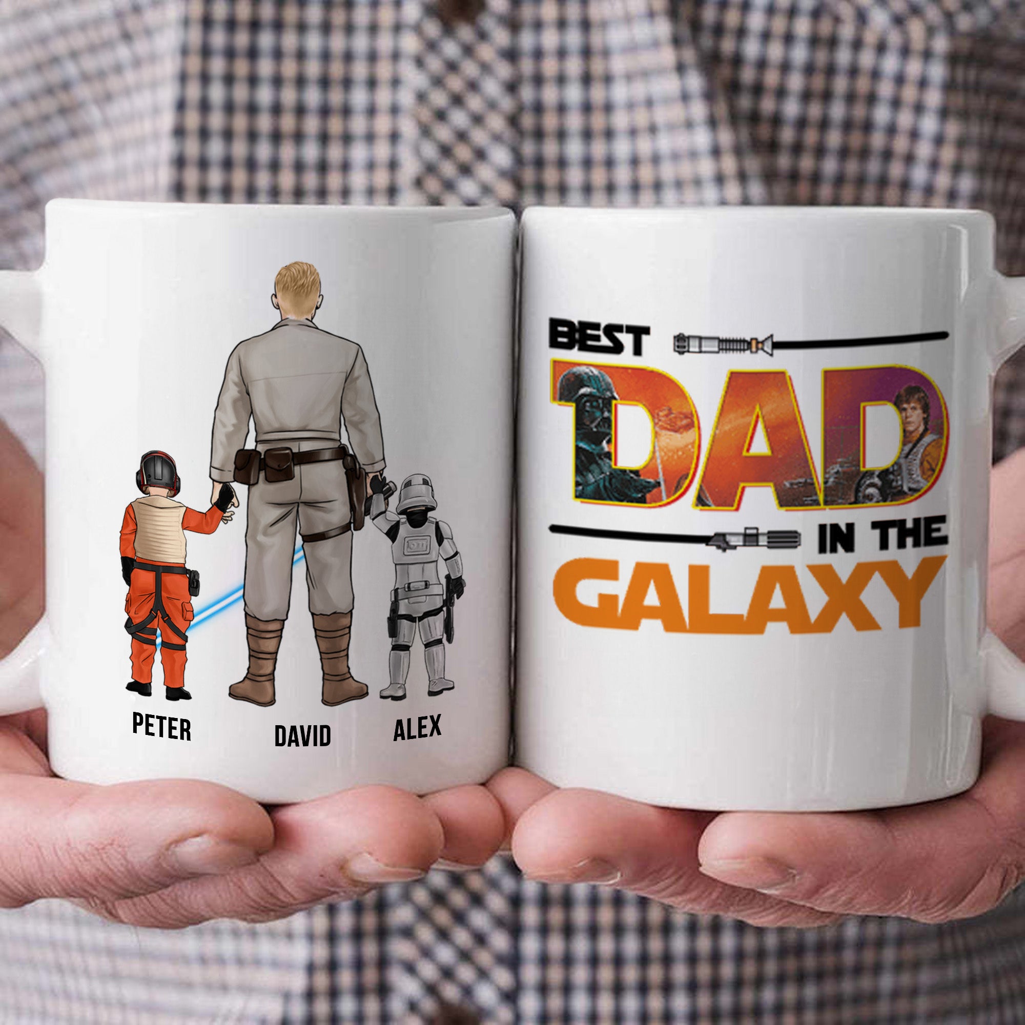 Best Dad In The Galaxy Orange Quote - GIft For Father's Day - Personalized Ceramic Mug