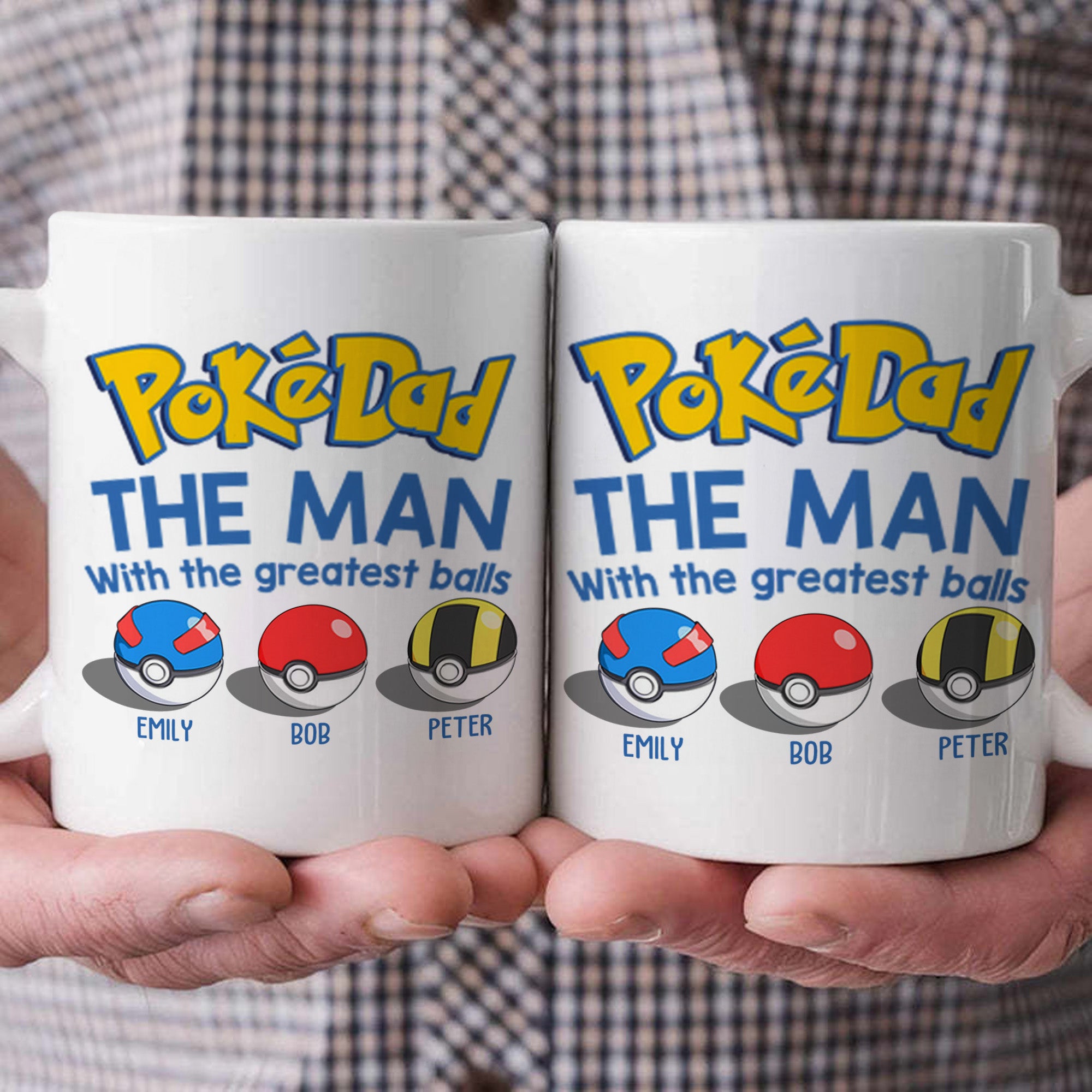 PokeDaddy The Greatest Balls - Gift For Father's Day - Personalized Ceramic Mug