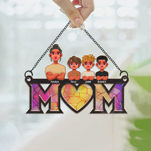 Mother We Love You - Personalized Window Hanging Suncatcher Ornament - Gift For Mom, Grandma, Mother's Day - CL50 NA94