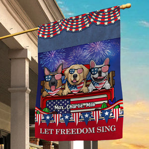 Let Freedom Sing 4th of July- Gift For Pet Lovers - Personalized Flag - CL12 NA94