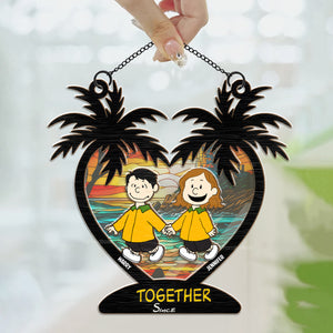 Together Since Peanuts - Personalized  Window Hanging Suncatcher Ornament - Gift For Couple, Husband Wife, Anniversary, Engagement, Wedding, Marriage Gift - CL48 NH96