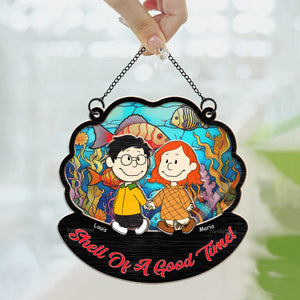 Shell Of A Good Tunel Peanuts - Personalized  Window Hanging Suncatcher Ornament - Gift For Couple, Husband Wife, Anniversary, Engagement, Wedding, Marriage Gift - CL43 NH96