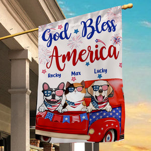 God Bless America Happy 4th July - Personalized Flag