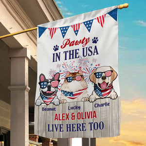 Party In The Usa Happy 4th July - Gift For Pet Lovers - Personalized Flag