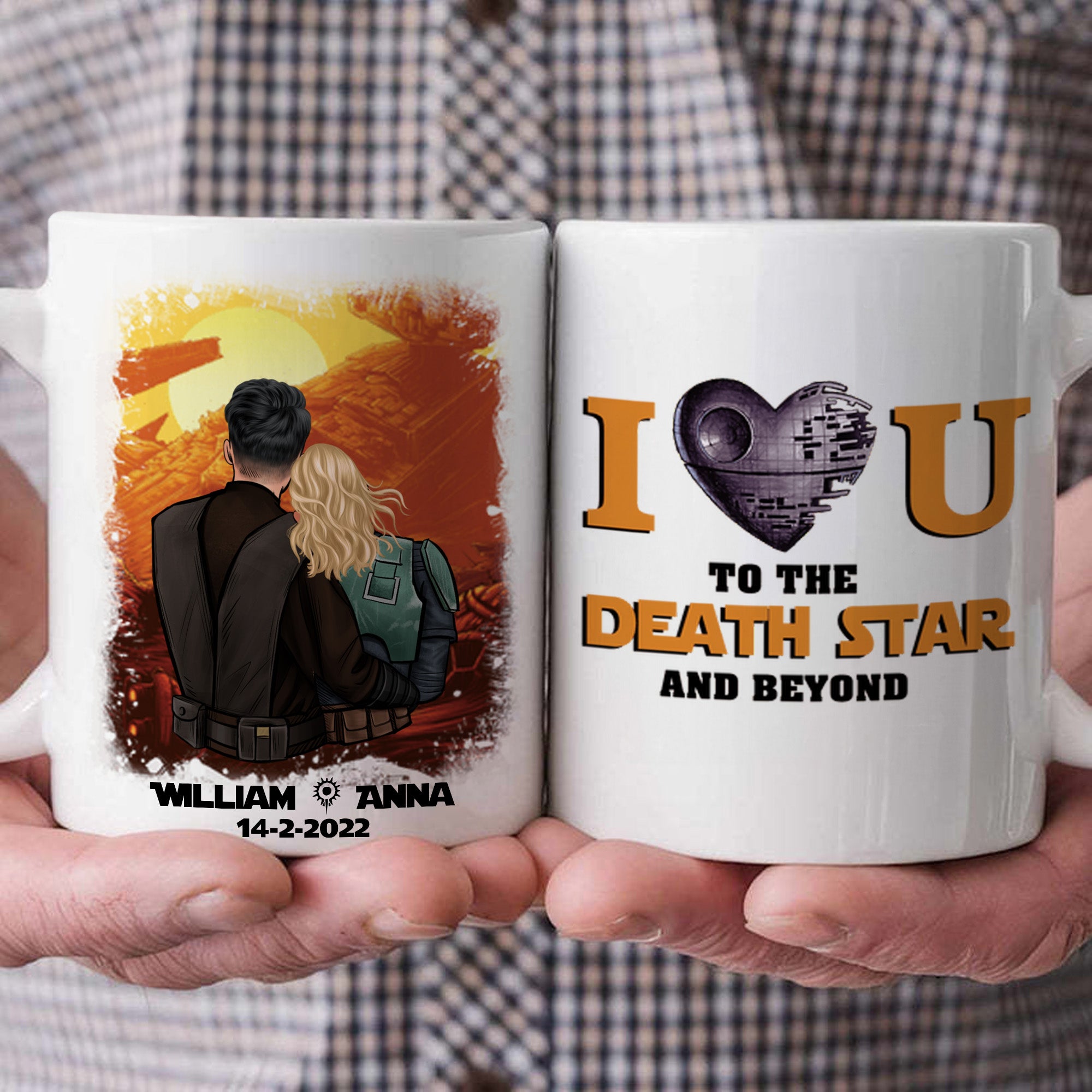 I Love You To The death Star And Beyond - Gift For Couple - Personalized Ceramic Mug - CL19 NH96