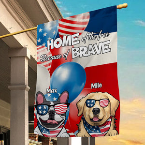 Home Of The Free Because Of The Brave - Gift For Pet Lovers - Personalized Flag