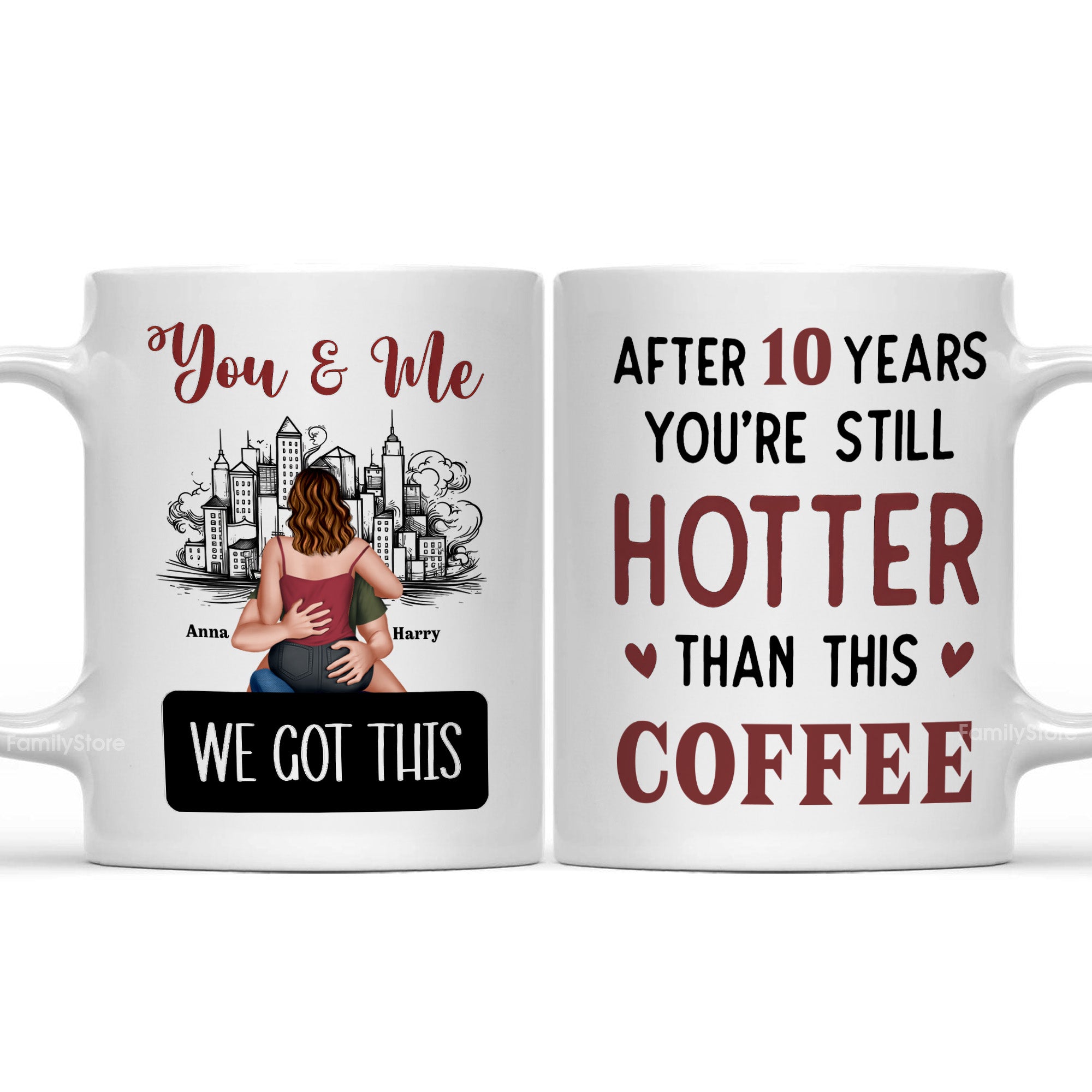 You And Me After 20 Years You're Still Hotter Than This Coffee - Personalized Ceramic Mug - Gift For Couple, Husband Wife, Anniversary, Engagement, Wedding, Marriage Gift - CL28 NH96