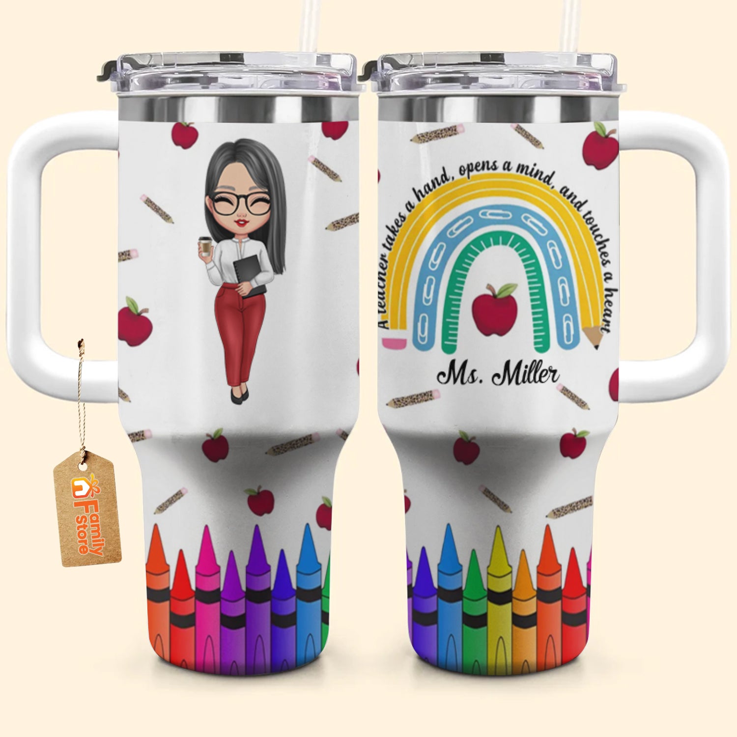 Being A Teacher Custom Photo - Personalized Custom Tumbler With Handle - Teacher's Day Gift For Teacher