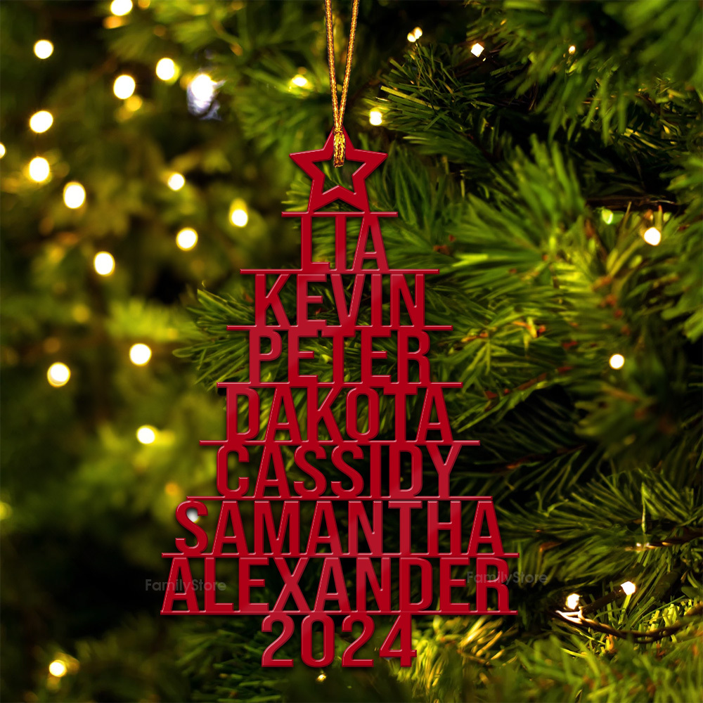 Our Family 2024 Christmas Tree - Gift For Family - Personalized Wood Ornament - NA94