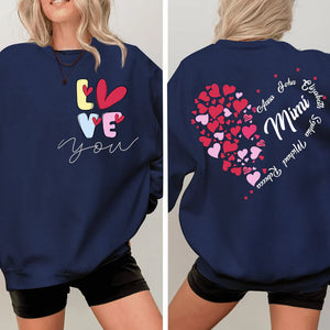 Love You Mimi With Grandkids- Personalized Sweatshirt With Design On Sleeve - Gift For Grandma, Mom, Wife | Custom Sleeve NH96