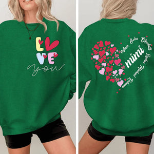 Love You Mimi With Grandkids- Personalized Sweatshirt With Design On Sleeve - Gift For Grandma, Mom, Wife | Custom Sleeve NH96