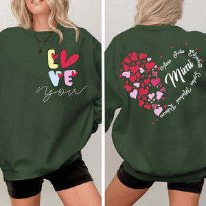 Love You Mimi With Grandkids- Personalized Sweatshirt With Design On Sleeve - Gift For Grandma, Mom, Wife | Custom Sleeve NH96