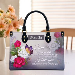 Love Is A Gift From God - Thoughtful Gift For Christians - Personalized Leather Handbag With Handle - AT4080917