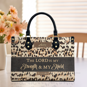 Psalm 287 The Lord Is My Strength And My Shield - Unique Personalized Leather Handbag - AT4081313