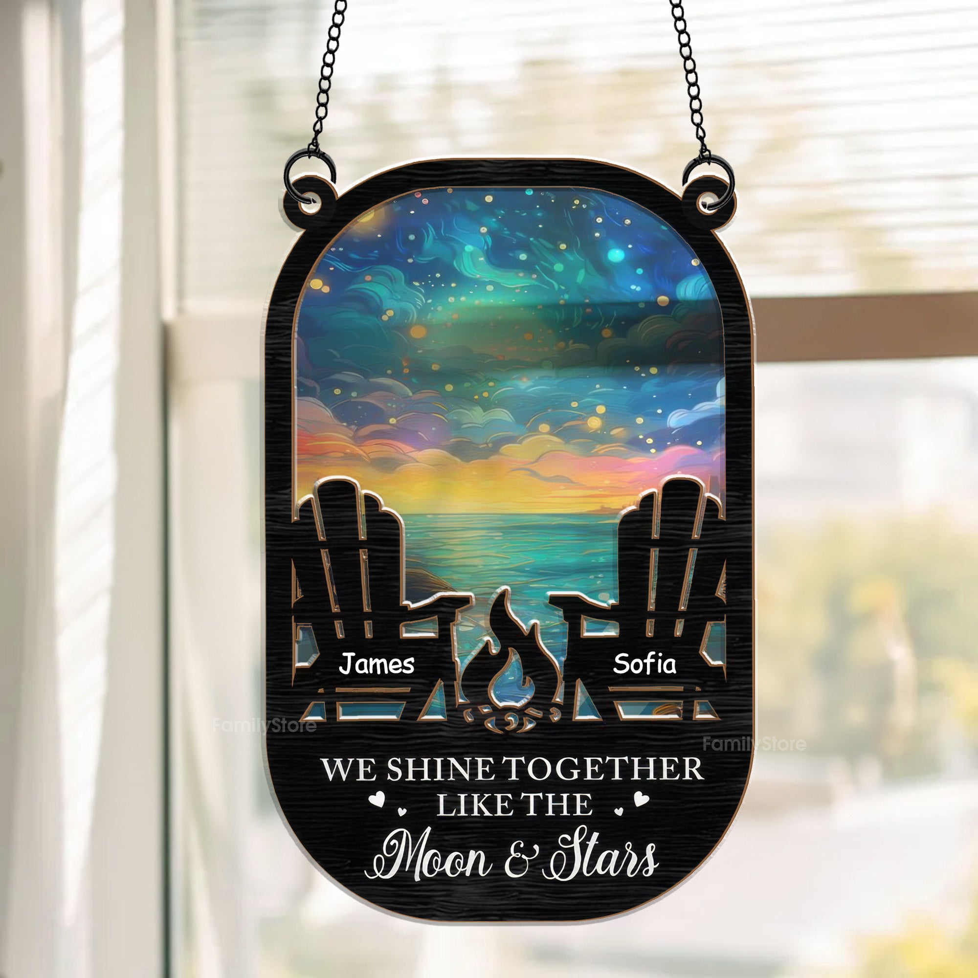 Couple We Shine Together - Gift For Couples - Personalized Window Hanging Suncatcher Ornament NA94