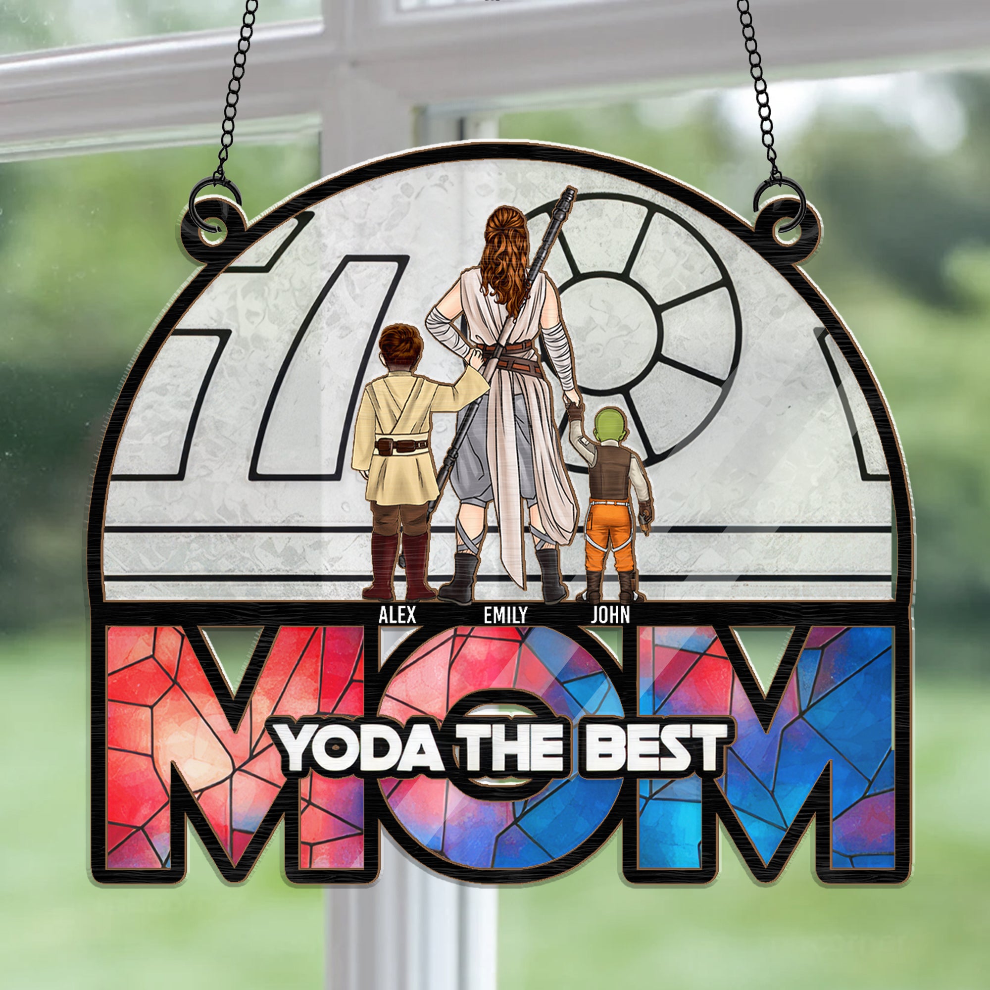 Yoda The Best Mom - Gift For Mother - Window Hanging Suncatcher Ornament - CL08 NH96