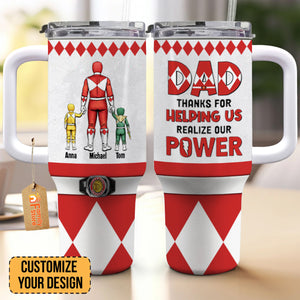 Best Power Dad Ever Coloful Version - Gift For Dad - Personalized 40oz Tumbler Cup With Straw - CL21 NA94