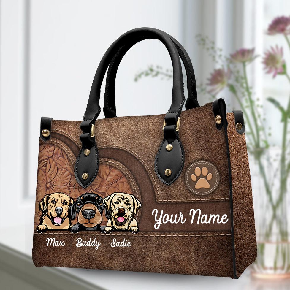 Colorful Dog Mom - Personalized Leather Handbag - Gift for Dog Lovers, Dog Dad, Dog Mom | CLP13 NH96