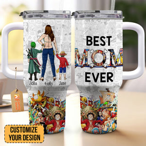 Best Mom Ever Adventure In The Ocean - Gift For Mom - Personalized 40oz Tumbler Cup With Straw - cl11 NA94