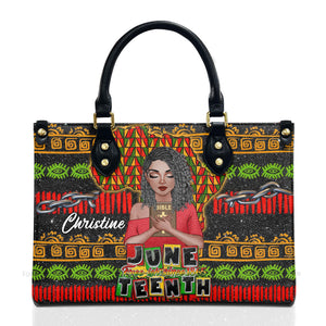 Free-ish Since 1865 Juneteenth  - Personalized Leather Bag - Birthday Gift For Black Woman, Mother, Friend, Sister | CLGOD01