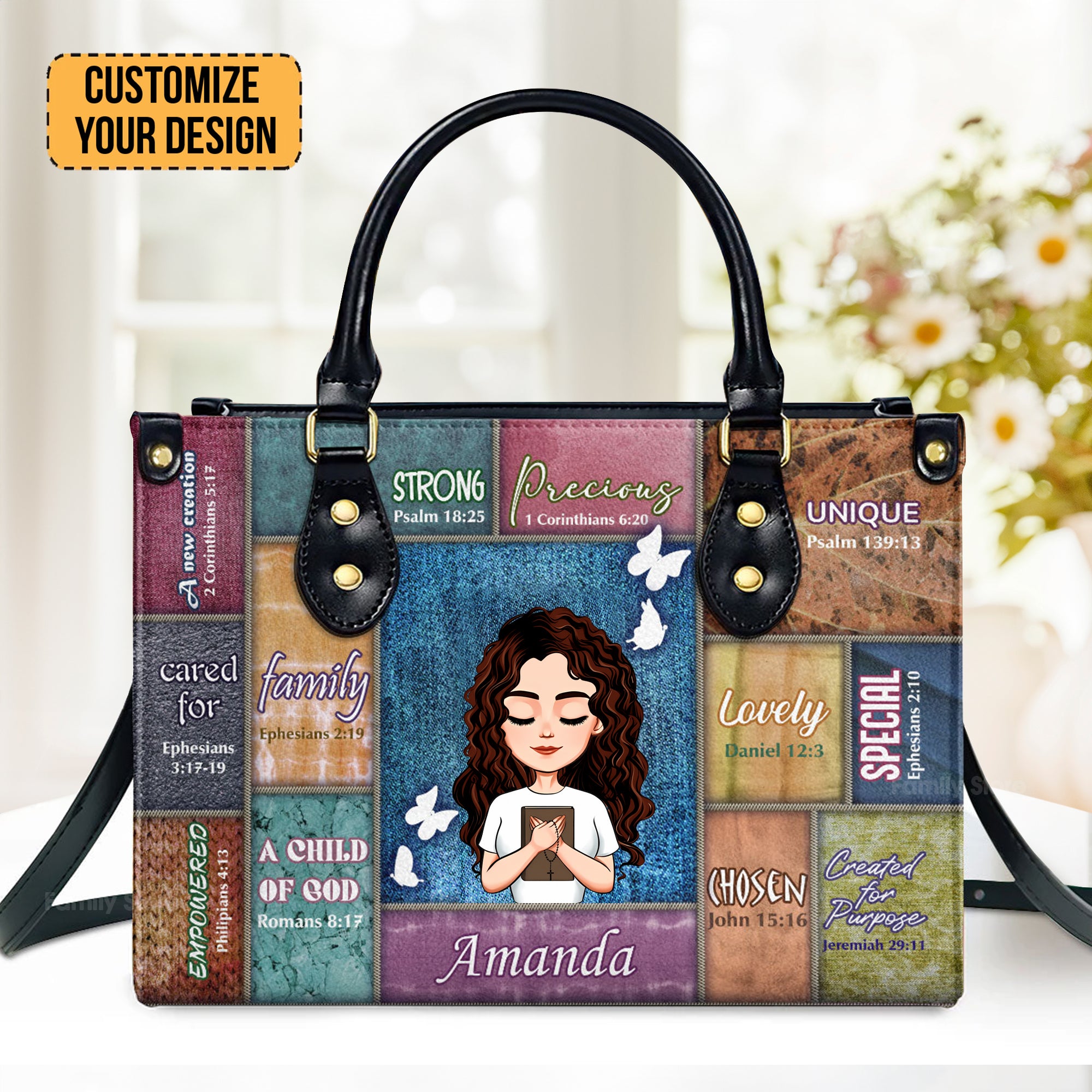 I Am - Scripture Gifts For Women Of God - Personalized Leather Handbag With Handle - AT4080811