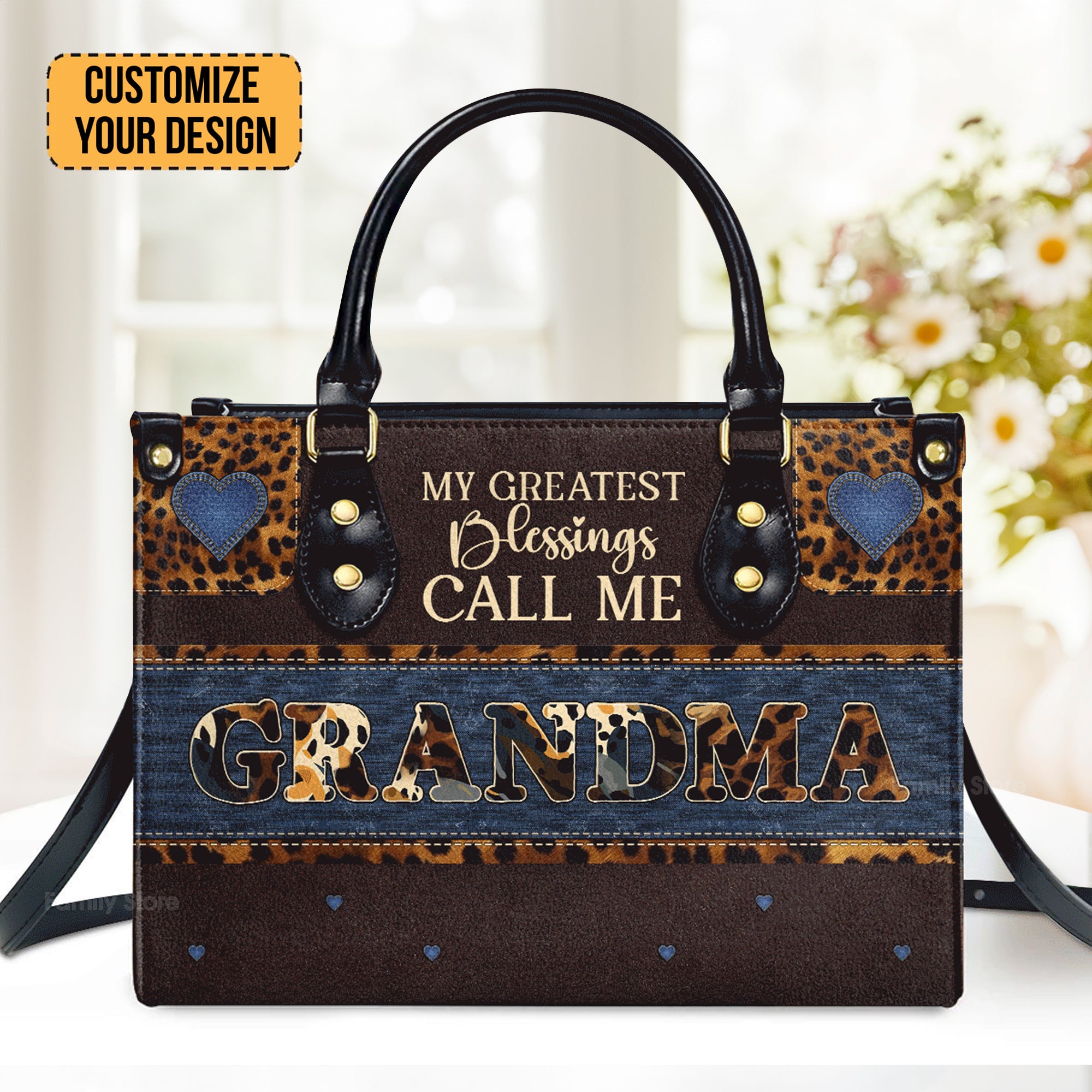 My Greatest Blessings Call Me Grandma/Nana - Personalized Leather Handbag With Handle - AT4080918