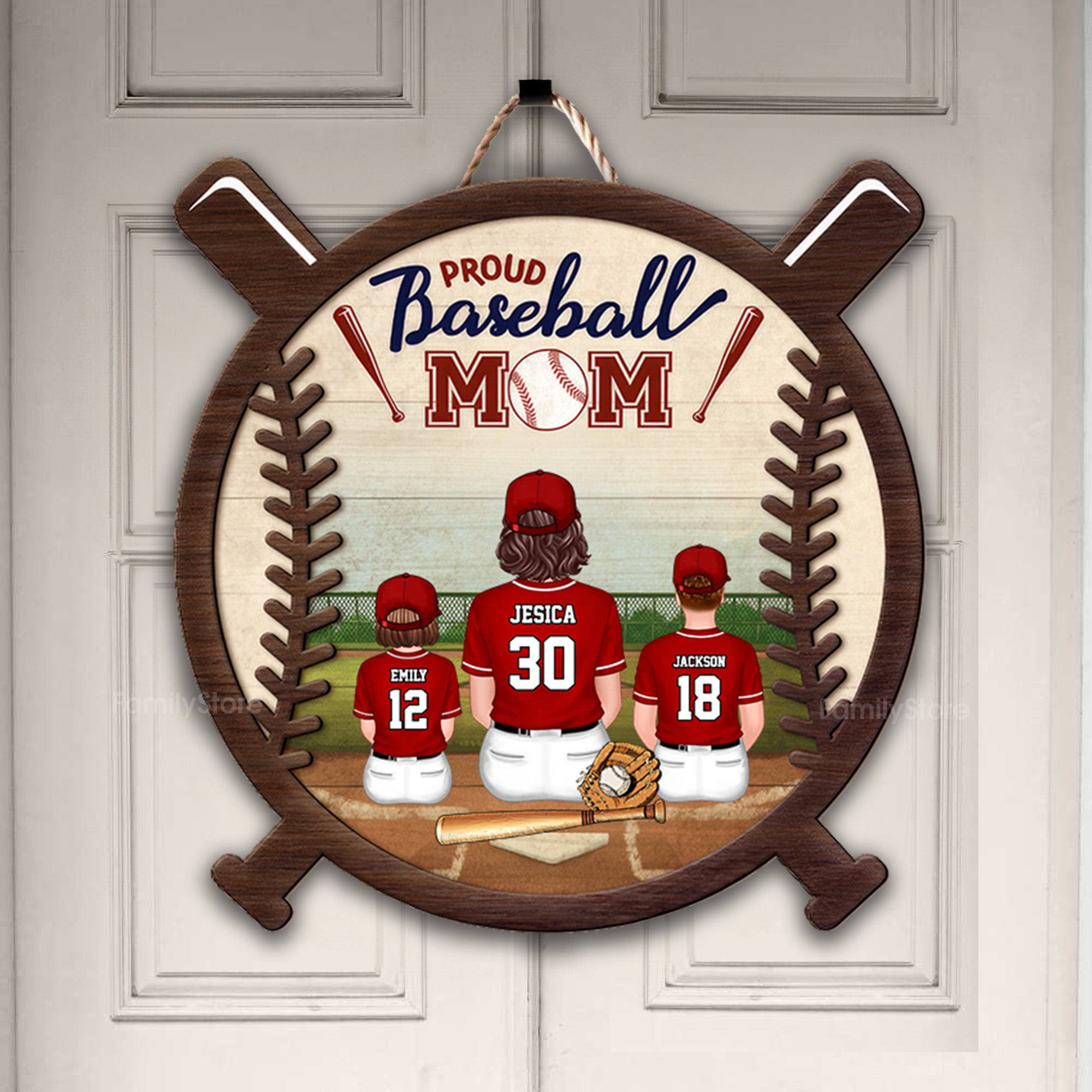 Proud Of You Mommy - Gift For Mom, Baseball Lovers - Personalized Custom Shaped Wood Sign - SPCL01 NA94