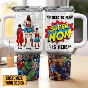 Wife Mom Protector And Hero - Gift For Mom - Personalized 40oz Tumbler Cup With Straw - CL02 NA94