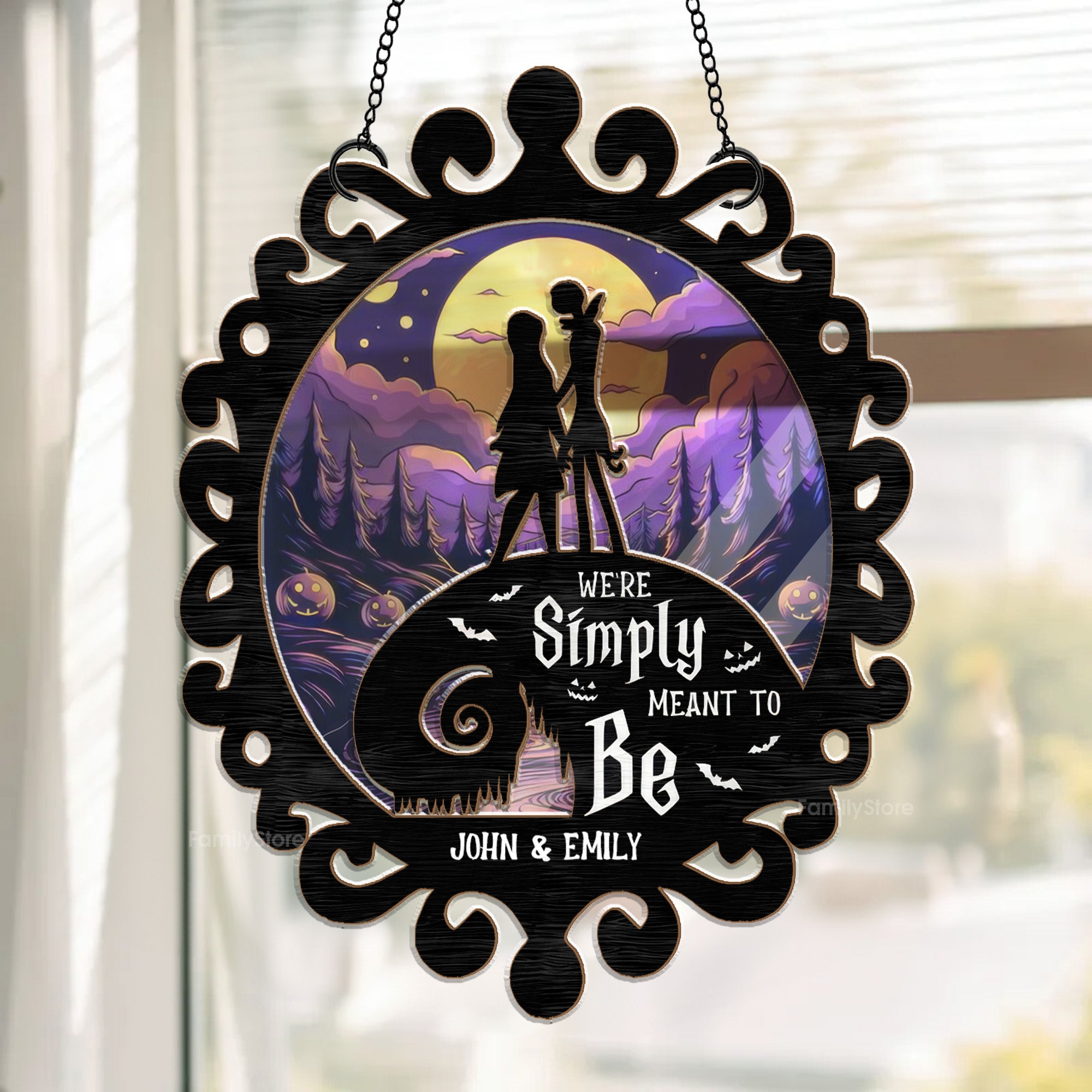 We're Simply Meant To Be - Gift For Couples - Personalized Window Hanging Suncatcher Ornament NA94