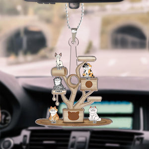 Cat Tree - Gift For Cat Lovers - Personalized Car Hanging Ornament - CLP02 NA94