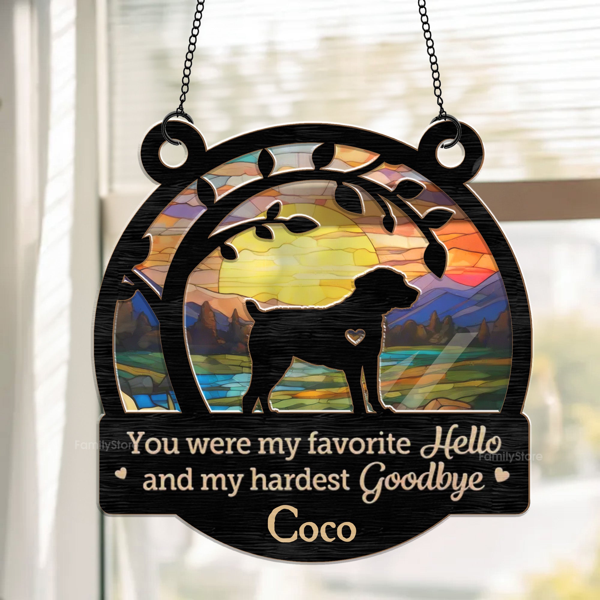 You Are My Favorite Hello - Memorial Gift For Pet Lovers - Personalized Window Hanging Suncatcher Ornament - CLP05 NA94