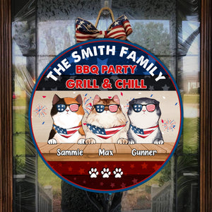 Welcome To The Family 4th Of July BBG Party Grill & Chill - Gift For Pet Lovers - Personalized Wood Sign - CL12 NA94